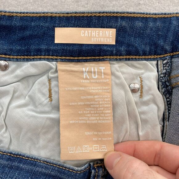 Kut from the Kloth Jeans Women's 24W Catherine Boyfriend Dark Blue Stretch Denim - Picture 6 of 13